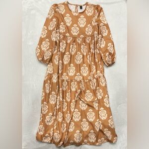 Tan Long Sleeve Maxi Dress